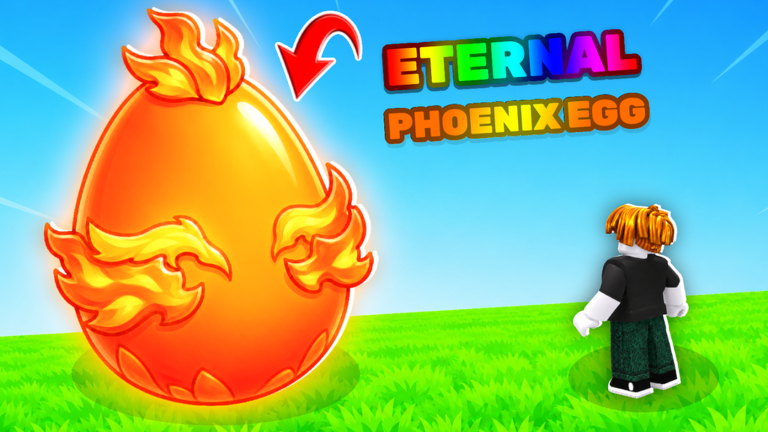 Archived creator-published Steal An Egg screenshot showing the Eternal Phoenix Egg label